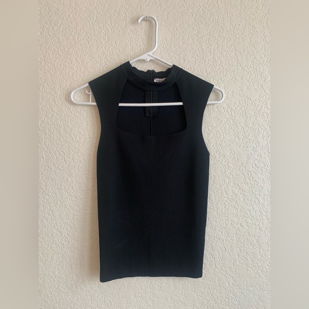 Black knit dressy tank from Zara